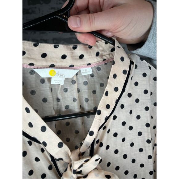 Boden | women sheer blouse velvet polka dots - Picture 2 of 13